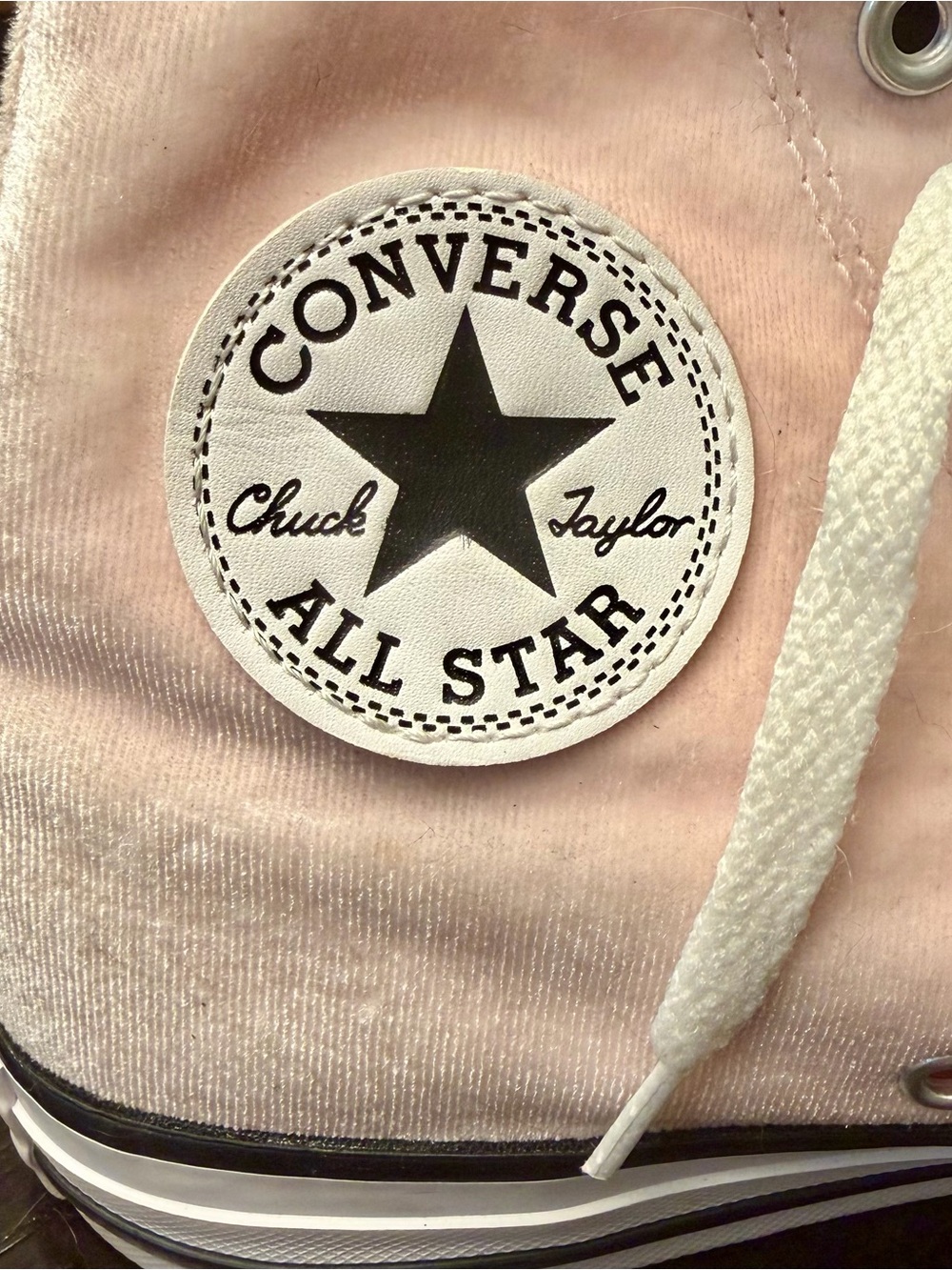 Converse Chuck Taylor All Star High Top Sneakers - Light Pink Velvet - Picture 3 of 5